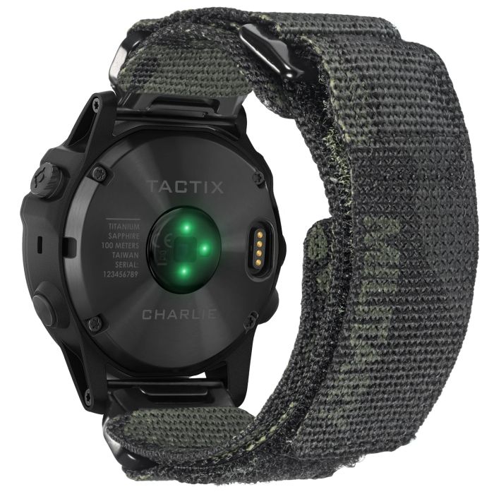 Ремешок для часов Hemsut HGA131 Military nylon strap with Velcro Garmin Camo Black 26 mm