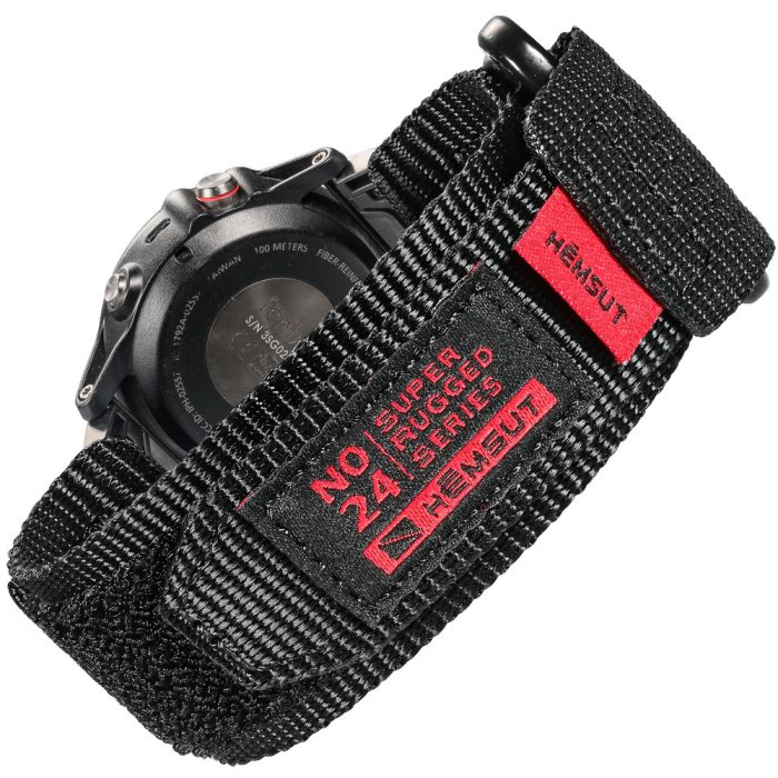 Ремешок для часов Hemsut HS121 Super Strong Nylon Garmin Black 20 mm