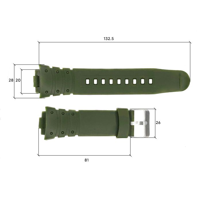 Ремешок для часов Skmei 1068/1301/1231/1560/1820AG Army Green