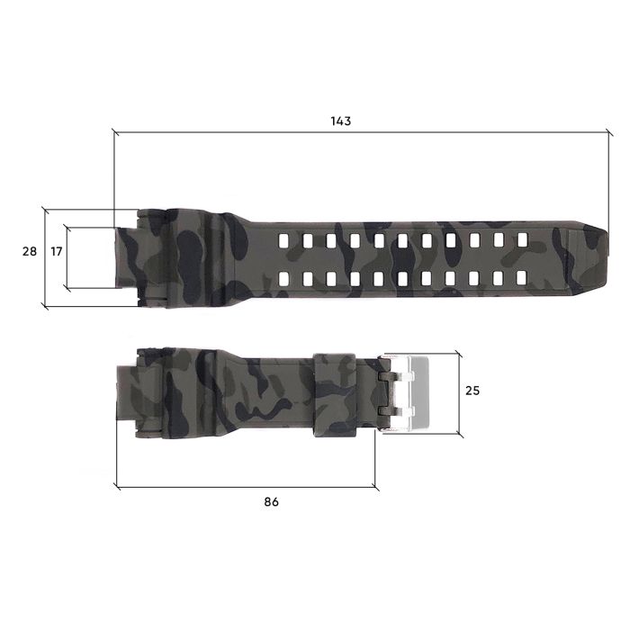 Ремешок для часов Skmei 1617CMGY Camo Gray