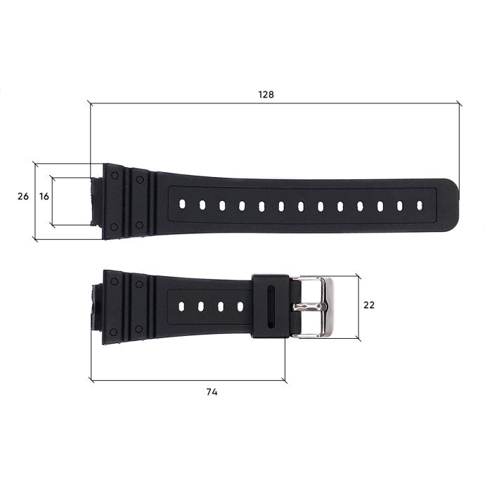 Ремешок для часов Skmei 1628BKBK Black-Black
