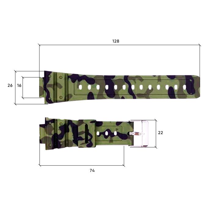 Ремешок для часов Skmei 1628CMGN Camo Green