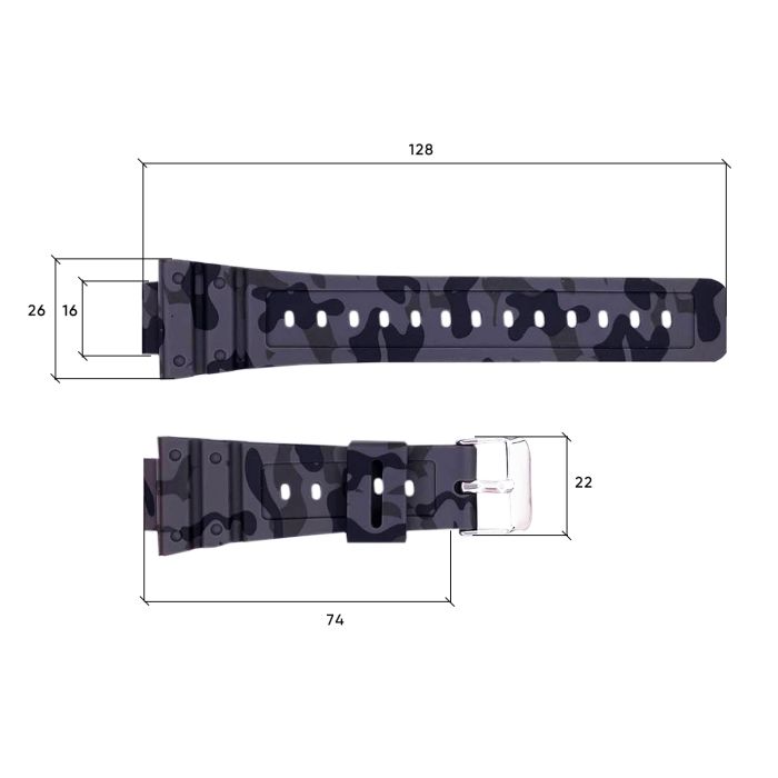 Ремешок для часов Skmei 1628CMGY Camo Gray