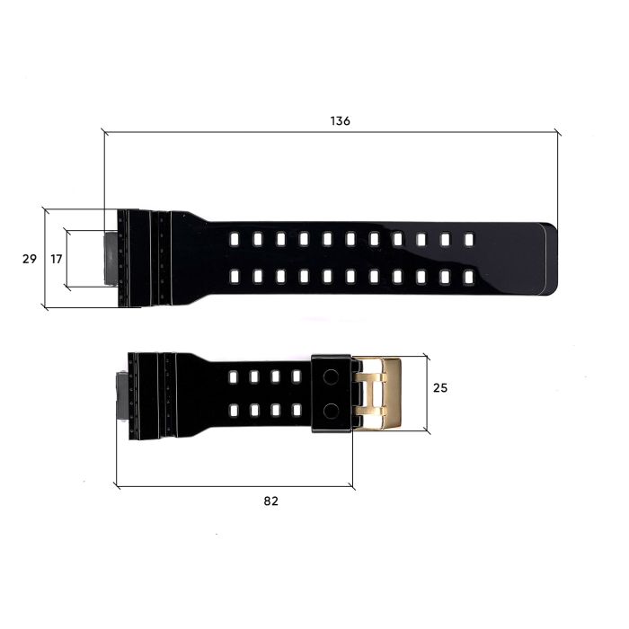 Ремешок для часов Skmei 1834BKGD Black-Gold