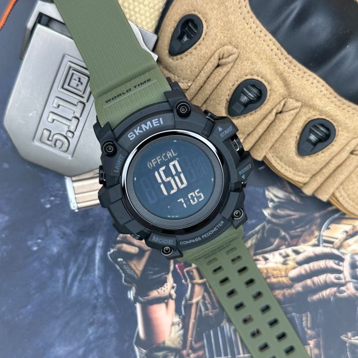 Skmei 1356AG Army Green + Compass