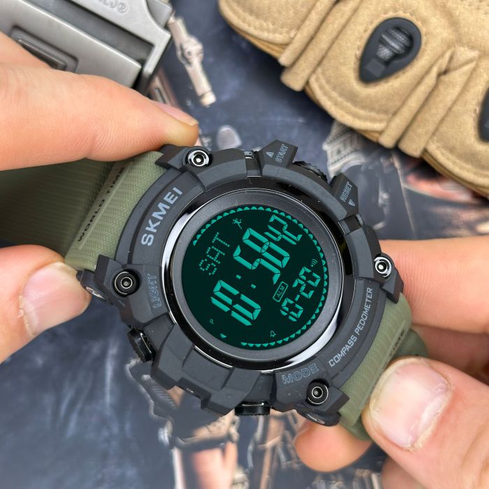 Skmei 1356AG Army Green + Compass