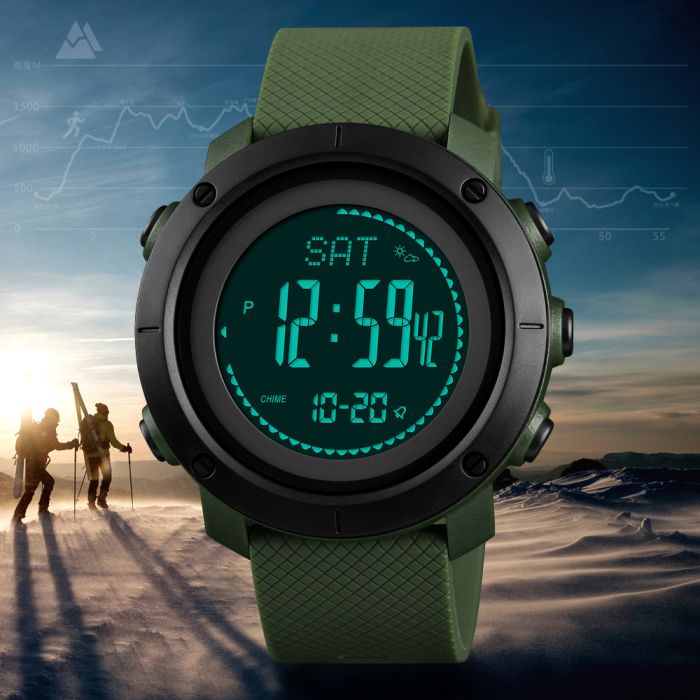 Skmei 1418AG  Army Green + Compass