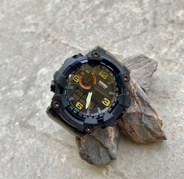 Skmei 1520AG Black-Military Wristband.