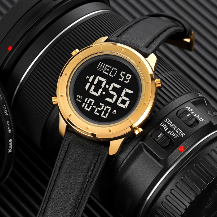 Skmei 1864LGDBK Gold-Black Leather