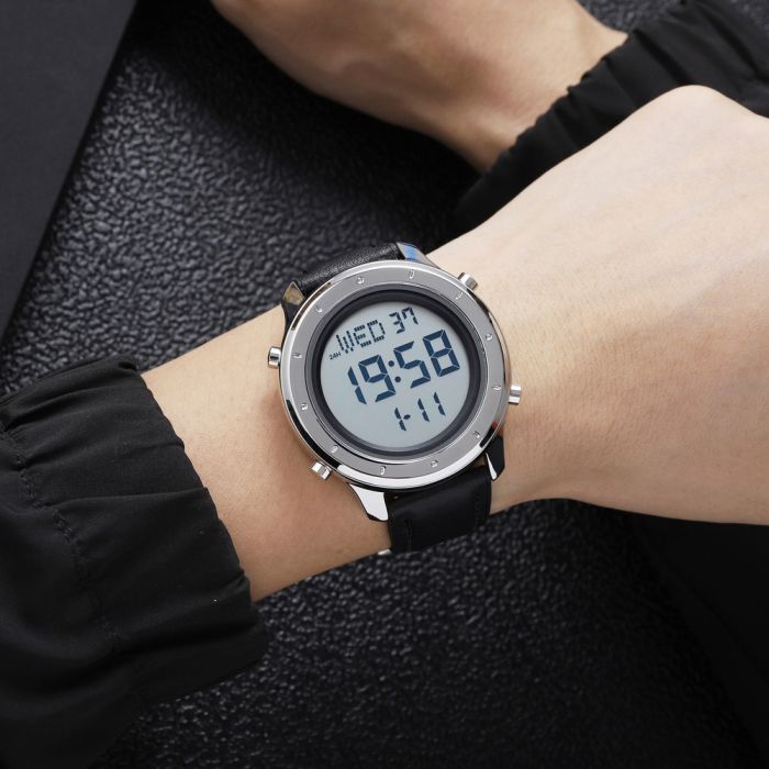 Skmei 1864LSIWT Silver-White Leather