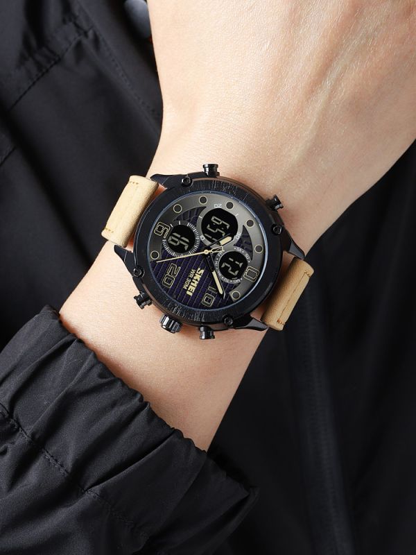 Skmei 1975LLTBNBK Light Brown-Black Leather.