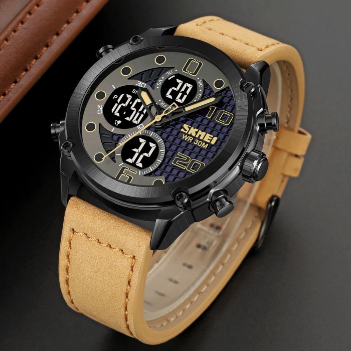 Skmei 1975LLTBNBK Light Brown-Black Leather.