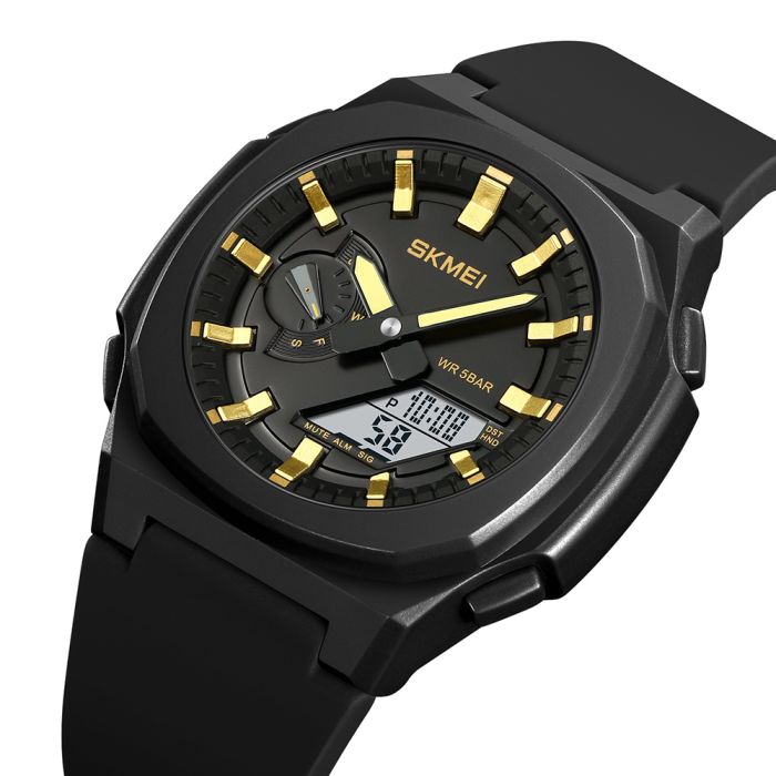Skmei 2091BKGDWT Black-Gold-White