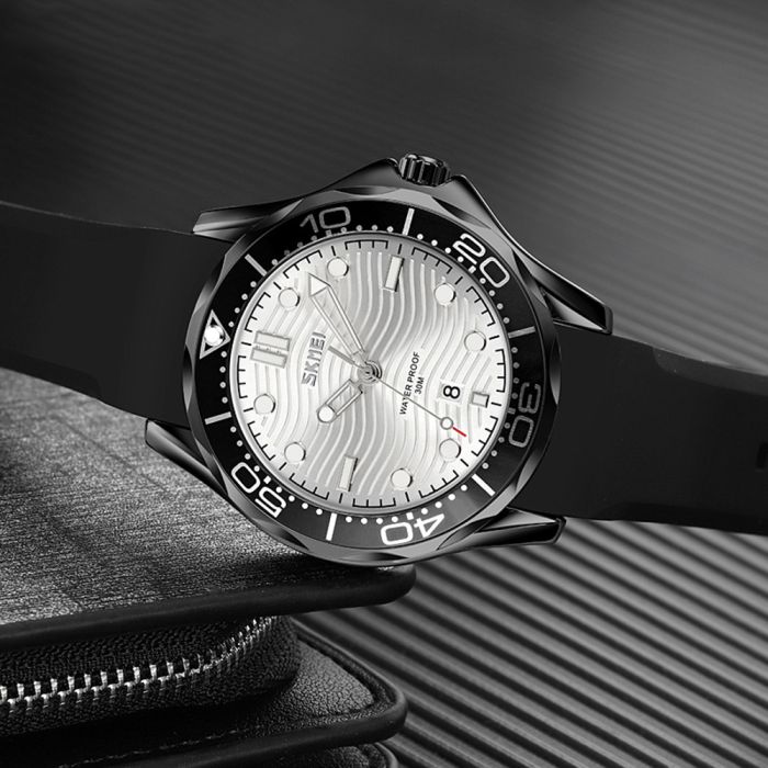 Skmei 9276PBKSI Black-Silver Silicone strap SALE