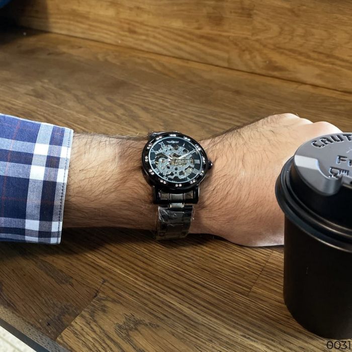 Winner 8012 Diamonds Automatic Black-Gold